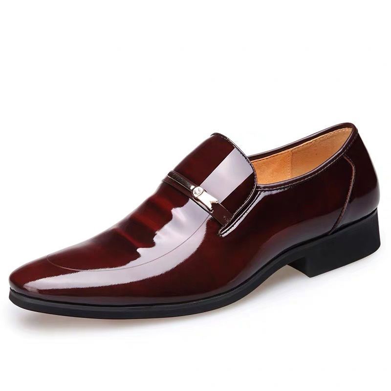 Leather For Men's Youth In Large Size, Business, Leisure, Formal Dress, Foot Covering Patent Leather, Glossy Shoes,_voghion.com