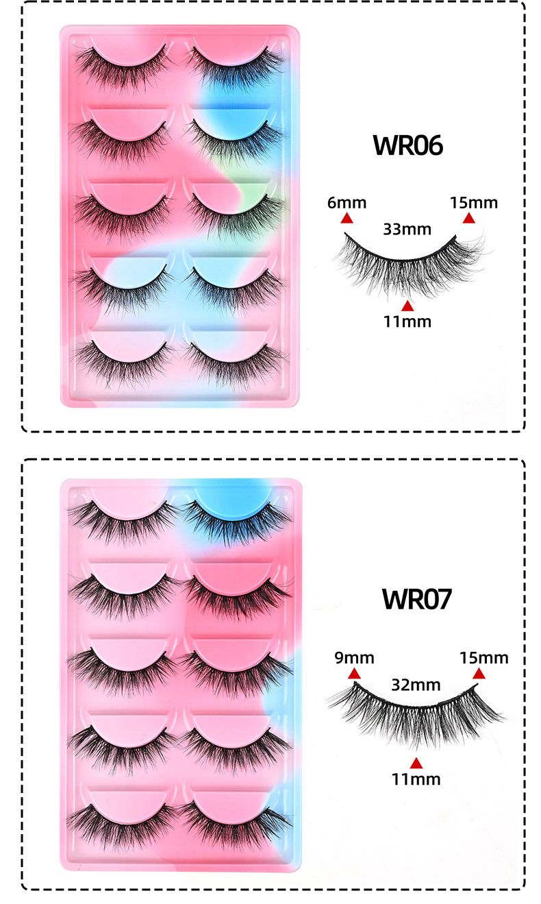 Eyelashes Set New 5 Pairs Of Cat Eye False Eyelashes One Piece Fox Style Black Terrier Natural Eye Tail Lengthened Eyelashes_voghion.com