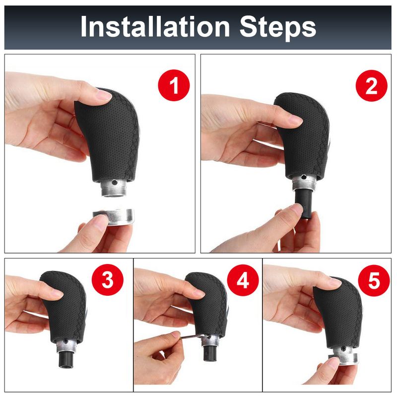 M8 M10 M11 M12 Universal 5/6 Speed Leather Gearshift Replacement Manual Car Stick Gear Shift Knob_voghion.com