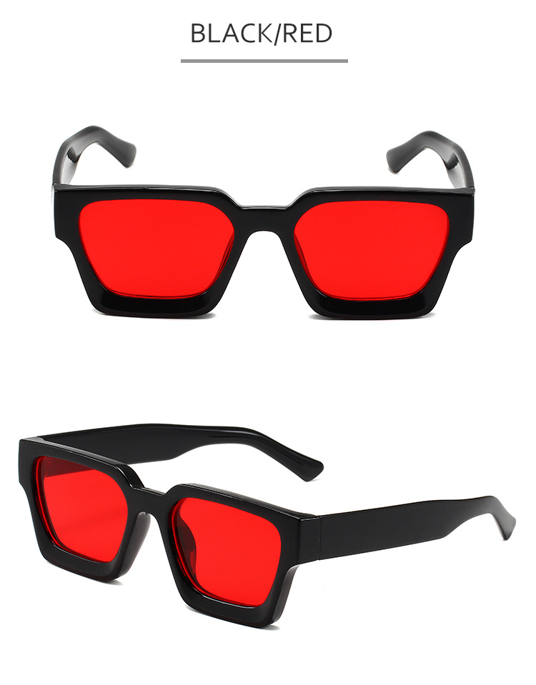 Lunettes de soleil carrées à monture épaisse – Lunettes PC surdimensionnées tendance pour hommes et femmes, tendances de la mode, très populaires_voghion.com