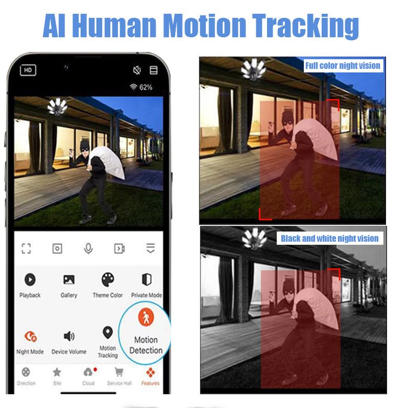 Dual-Band 4MP WiFi Security Light Bulb Camera - 360° PTZ Smart Surveillance With Color Night Vision (2.4G/5G Motion Tracking 2-Way Audio)_voghion.com