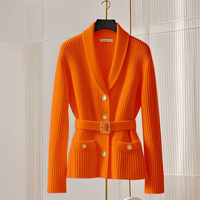 Damenbekleidung Winter Einzigartige schicke Strickjacke Top Lazy Style High End weiße Pulloverjacke_voghion.com