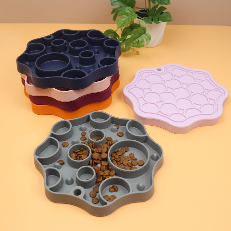 Leckmatte, doppelseitig, 2-in-1, Haustier-Silikon-Fütterungsnapf, multifunktional, mit Anti-Erstickungs-Funktion für Hunde und Katzen, Fressnapf mit Verlangsamungsfunktion_voghion.com