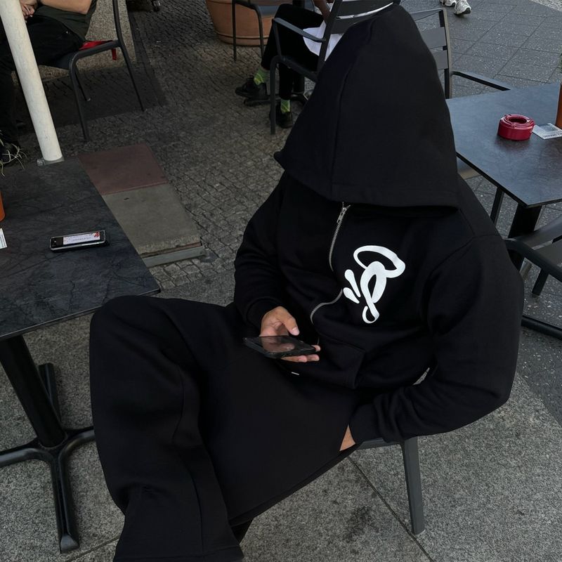 Y2K Retro Letter Print Hoodie – Oversized Fleece-Lined Zip-Up Unisex Streetwear (S-XXXL, Polyester, Vintage Aesthetic, 90s Nostalgia)_voghion.com