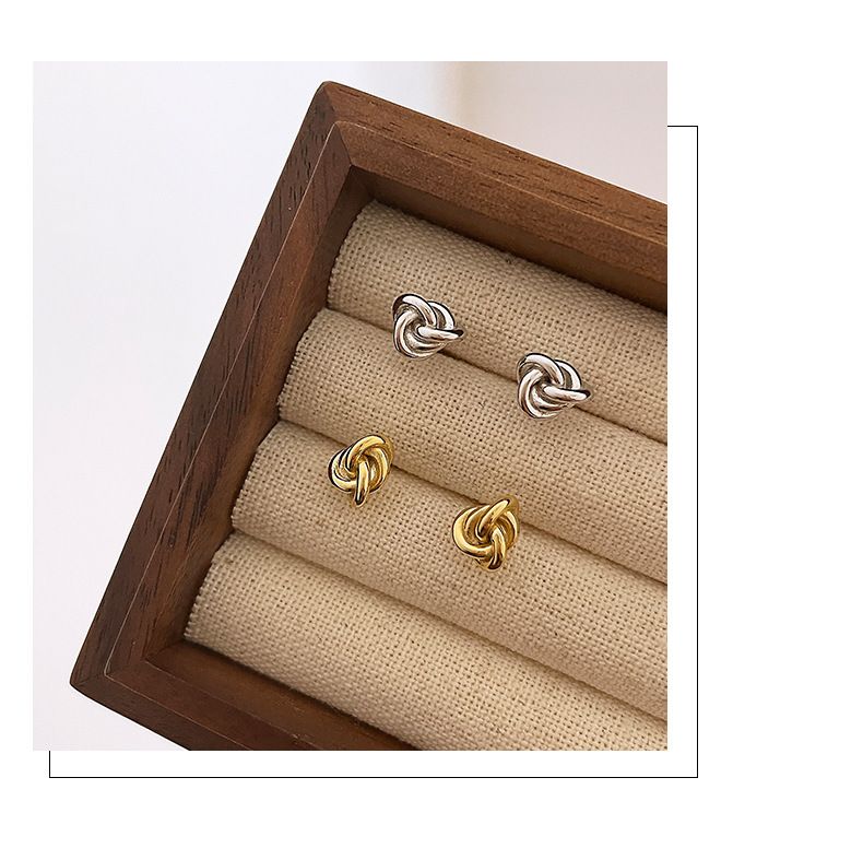 Tiqi S Pure Zilveren Niche Design Voor Vrouwen, Japanse En Koreaanse Minimalistische Stijl, Coole Stijl Knoop Veelzijdige Oorbellen_voghion.com