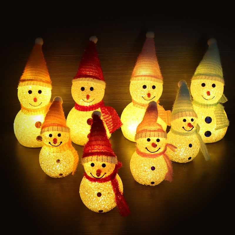 THIKIN Schneemann-LED-Nachtlicht – warmweißes Leuchten, batteriebetrieben, Weihnachtsdekoration für Zuhause, Schreibtisch, Urlaubsatmosphäre_voghion.com