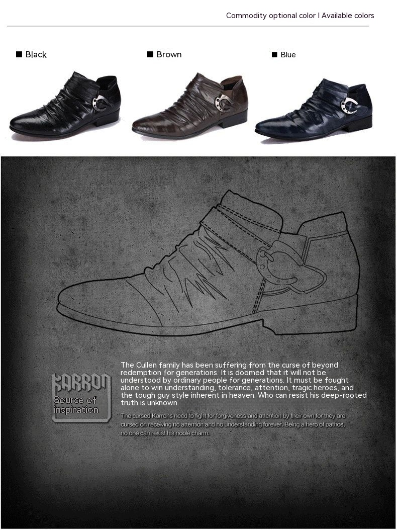 Neue Mode-Business Kleid Männer Echtes Leder Füße Abdeckung Koreanische Version Schnalle Friseur Schuhe Britischen Spitz_voghion.com