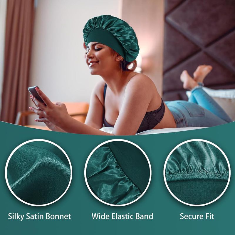 Alle Spiel hochelastische Haarpflege Hut Entbindung Hut Stirnband Schönheit Kappe Duschhaube weibliche Pflege Satin Schlafmütze_voghion.com