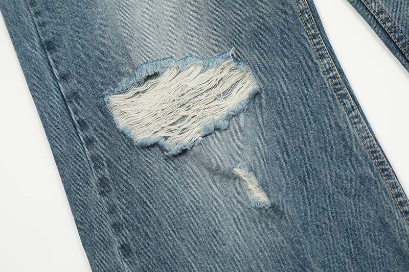 Men's Clothing Washed Distressed Ripped Drape Niche Jeans Men And Women Trendy Retro Loose Casual Straight Pants_voghion.com