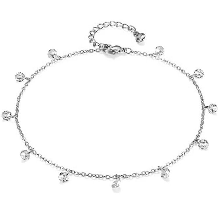 New Women's Fashion With Rhinestones Tassel Chain Anklet Jewelry_voghion.com