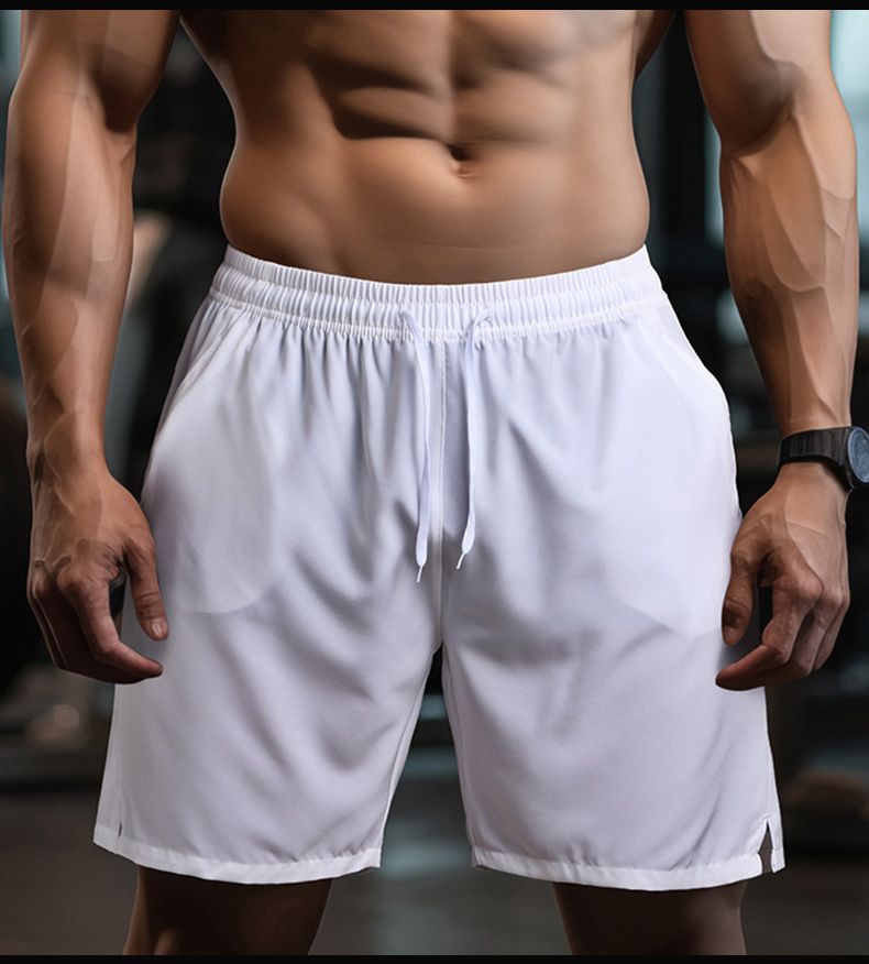 Shorts Men Summer Solid Color Large Size Loose Casual Pants Men Thin Quick Drying Running Sports Fitness Five Point Pants_voghion.com