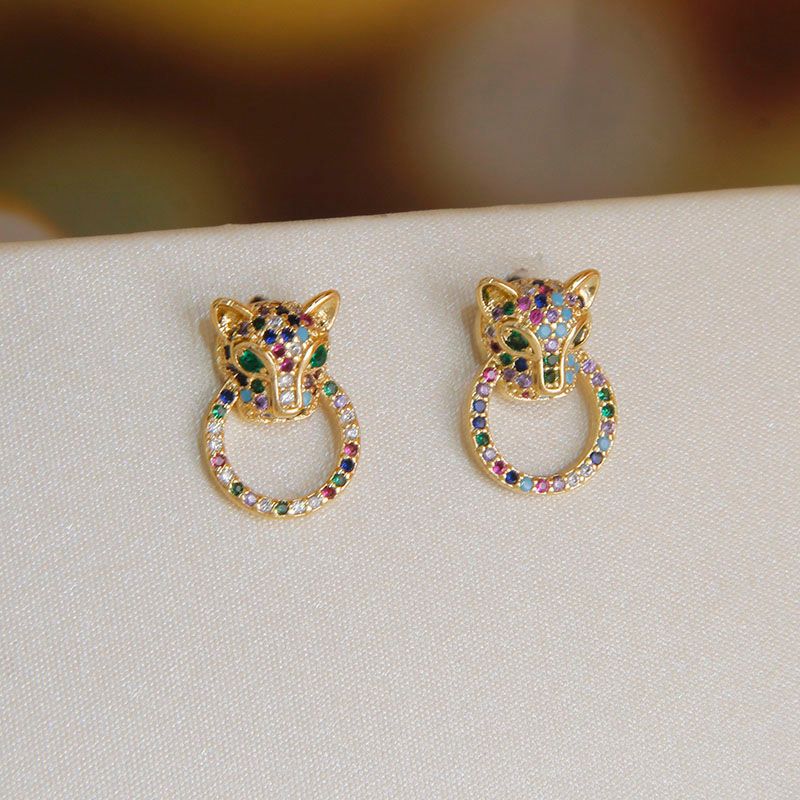 Ready Stock 2024 New Arrival Zircon Animal Adjustable for Women Delicate κοσμήματα Γαμήλια δαχτυλίδια Leopard Crystal_voghion.com