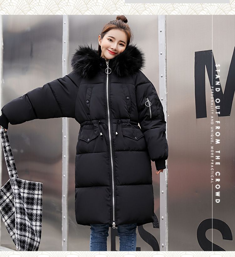 Women's Winter Coat With Faux Fur Hood, Long Padded Jacket, Slim Fit Plus Size Parka, Warm Quilted Outerwear For Cold Weather_voghion.com