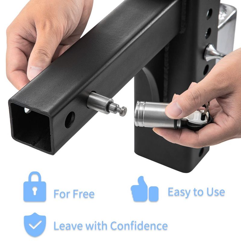VEVOR Adjustable Trailer Hitch, 6" Rise & Drop Hitch Ball Mount 2.5" Receiver 22,000 LBS Rating, 2 And 2-5/16 Inch Stainless Steel Balls W/ Key Lock, For Automotive Trucks Trailers Towing_voghion.com