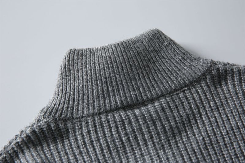 Maglione con collo alto e mezza zip 2025 per uomo, stile casual, base pullover, maglieria autunnale e invernale_voghion.com