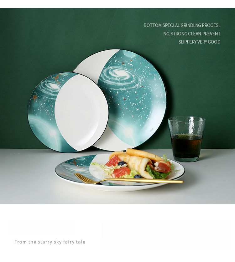 Ins Internet Promi Gericht Hause Keramik Steak Kreative Abendessen Nordic Runde Western Platte Tablett_voghion.com