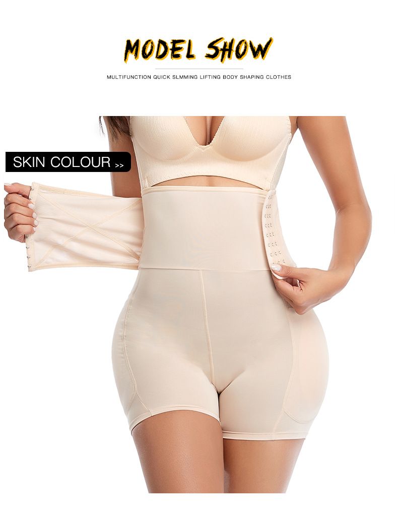 Bauchkontrollhose für Damen, große Po-Lifting-Pads, taillenstraffende, hoch taillierte Formende Unterwäsche_voghion.com