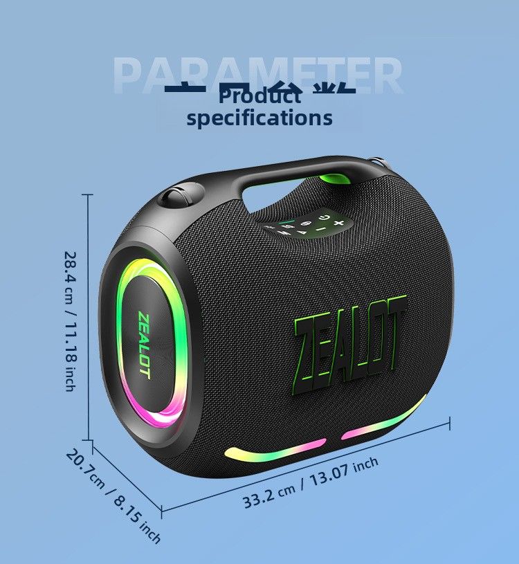 【Wysoka jakość】 Fanatic Ze01 Bluetooth przenośny zewnętrzny wodoodporny głośnik o dużej mocy z mikrofonem do karaoke w domu_voghion.com