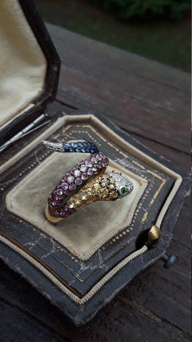 Sanjie Heißer Verkauf Schmuck Mode Bunte Zirkon Set Kleine Schlange frauen Ring_voghion.com
