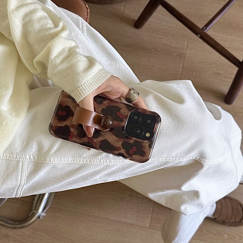 Custodia per iPhone 16 con fibbia ad anello con stampa leopardata ambra dolce e fresca per iPhone 17promax_voghion.com