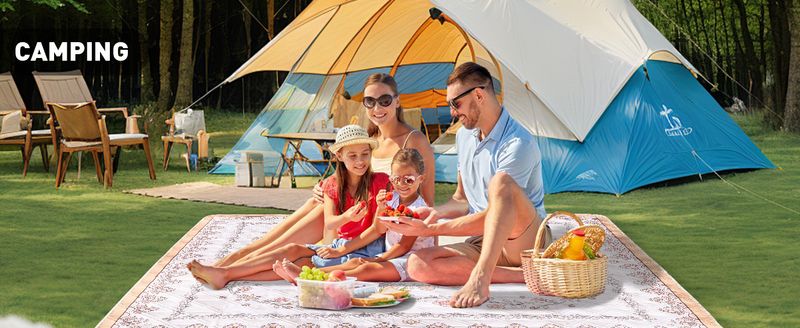 aoole Bohemian Mat, 79" extra grote picknickmat voor buiten, wasbaar en opvouwbaar, geschikt voor_voghion.com