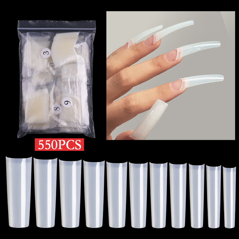 Unghie 500 pz False Copertura Completa Unghie Finte Forma T Bianco Trasparente Francese Unghie Finte Manicure Artificiale N trasparente_voghion.com