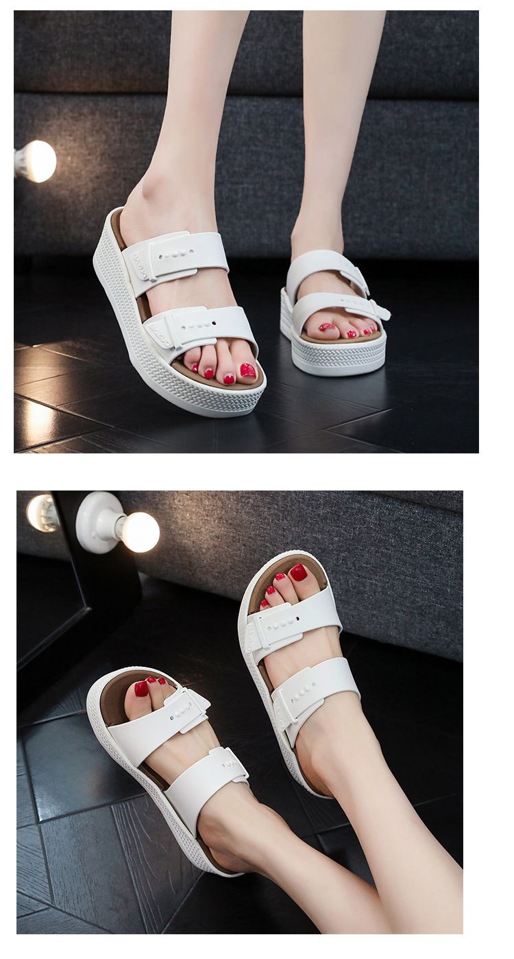 Women's Shoes New Summer Slippers For Home Non Slip Wedge Heel Flip Flops Outdoor Versatile Height Increasing Women's Shoes_voghion.com