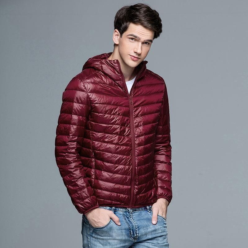 Veste courte à capuche en coton léger pour homme, nouvelle collection automne-hiver, pour jeunes et d'âge moyen, grande taille, ultra-fine, légère et résistante au froid, en velours chaud_voghion.com