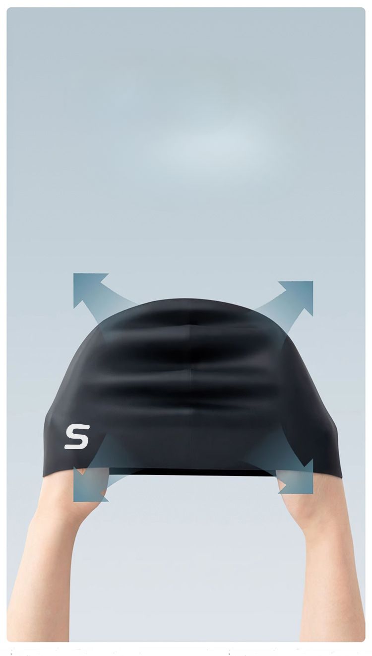 Kappe Damen, wasserdicht, nicht einziehend, extra langes Haar, bequemer Silikon-Ohrenschutz, großer Kopf für Erwachsene_voghion.com