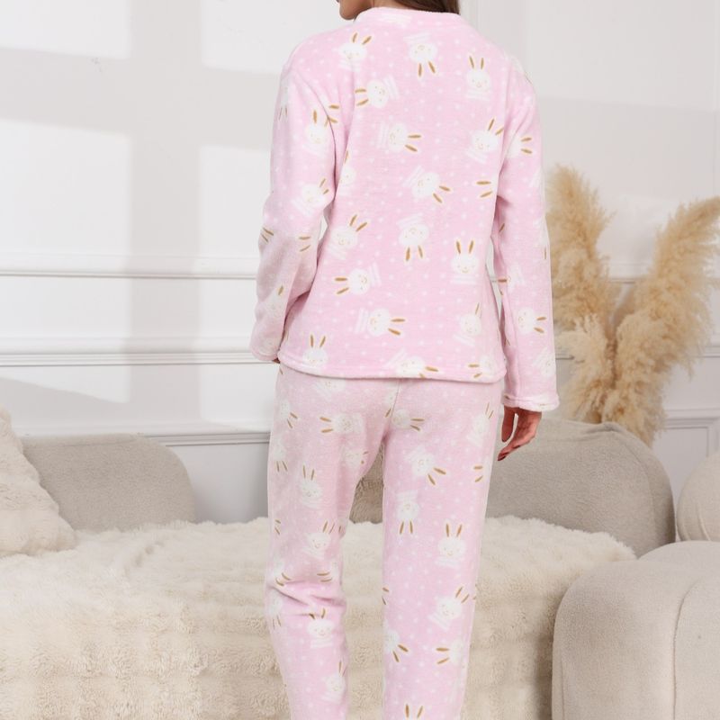 Fornitura speciale transfrontaliera di pigiami invernali in pile corallo europei e americani da donna, nuovi set da salotto larghi e spessi in jacquard per autunno e inverno_voghion.com