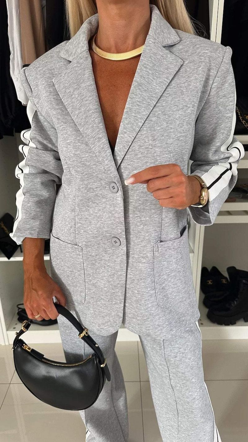 Dameskleding 2024 Independent Station Nieuwe Stijl_Herfst En Winter Dames Lange Mouw Revers Casual Pak Set_voghion.com