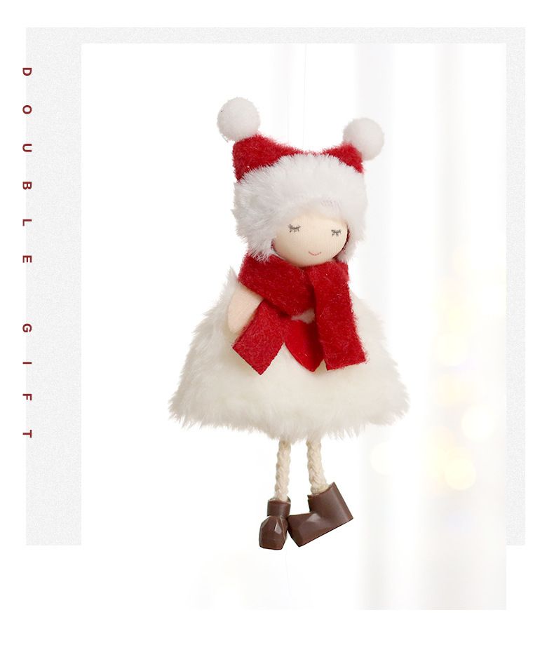 Weihnachtsdekorationsset – süßer Schneemann, Weihnachtsmann und Engelspuppen, handgefertigter Baumschmuck für die Feiertagsdekoration_voghion.com