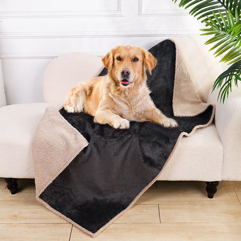 Waterproof Blanket Flannel Fleece Composite Thickened Pet Mat Dog Bed_voghion.com