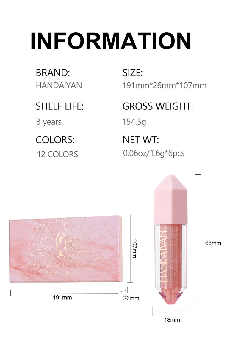 HANDAIYAN 6 - Color Matte Lip Gloss Set, Waterproof & Long - Lasting, Non - Stick Cup, Highly Pigmented Liquid Lipstick For All Occasions_voghion.com