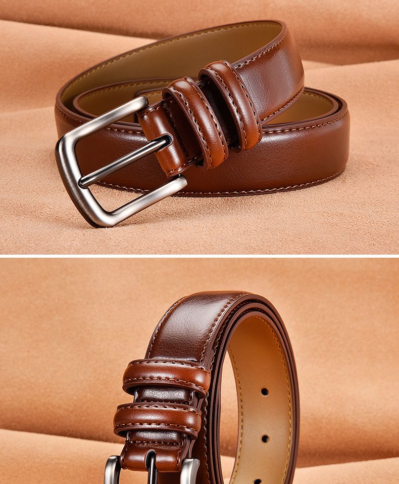 Unisex Herren Ledergürtel Business Herren Leder Casual Dornschließe Gürtel_voghion.com