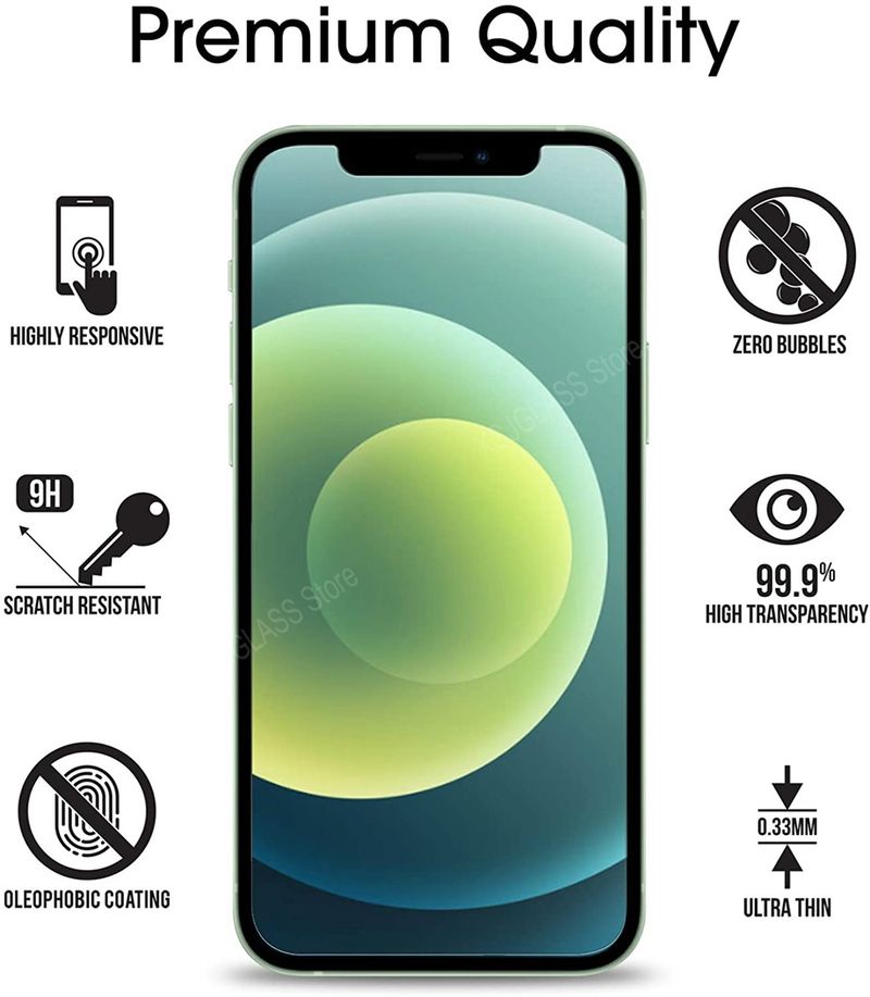 3Pcs Tempered Glass Screen Protector For IPhone 11 14 15 Pro 12 13 Mini 6S 7 8 Plus XR XS Max 16E_voghion.com