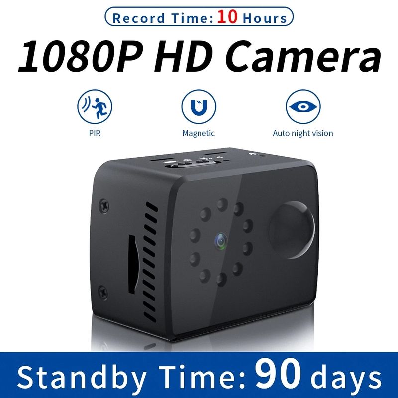 MD20 Mini 1080P HD Camcorder Nachtsicht PIR Motion Action Mikrokamera (schwarz)_voghion.com