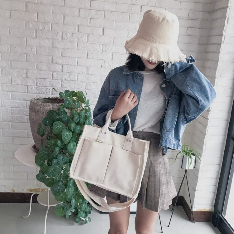 Pratica borsa a tracolla a spalla singola in tela multitasche per il tempo libero, moda autunno e inverno, nuova donna, di grande capacità_voghion.com