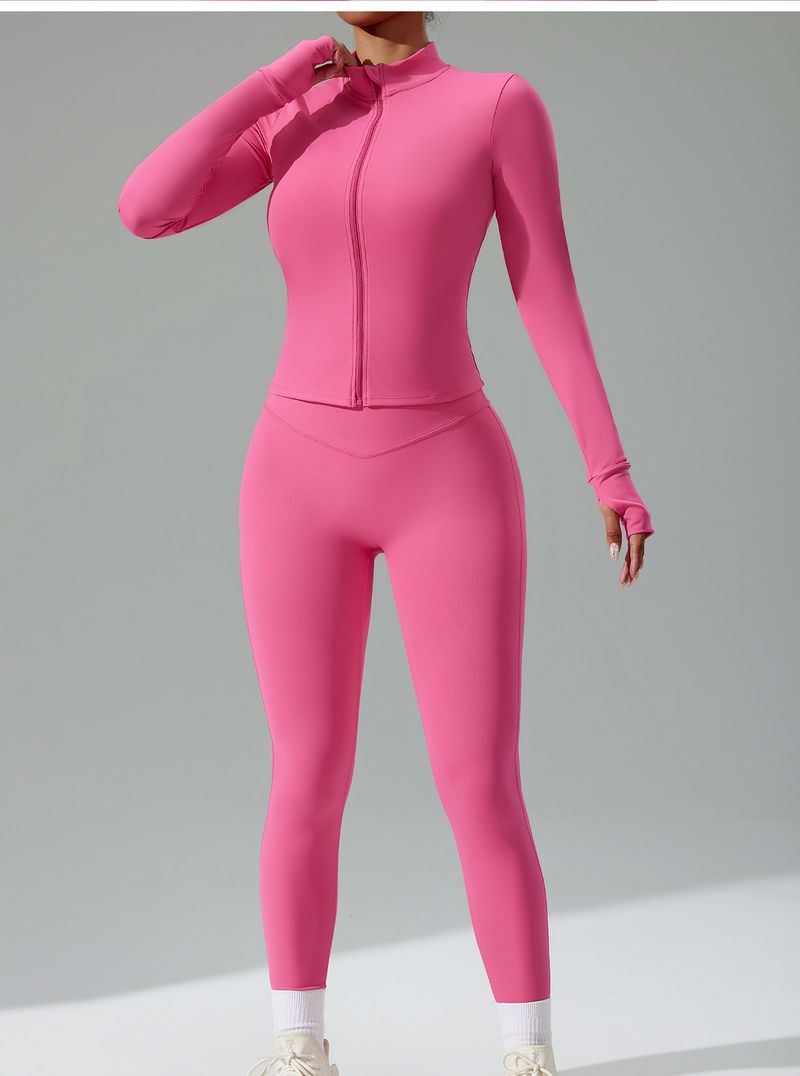 Îmbrăcăminte pentru femei, costum de yoga nou, strâmt, pentru femei, cardigan pentru alergare, îmbrăcăminte sport, cu uscare rapidă, Fiess, costum din trei piese_voghion.com