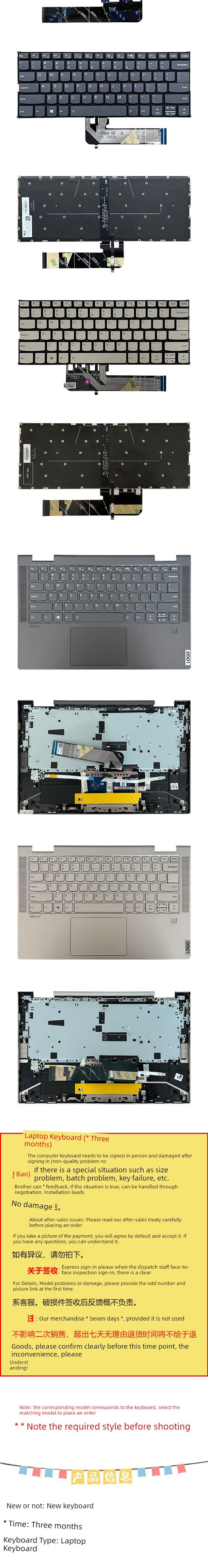 Gjelder for Lenovo Yoga C740-14 C740-14IML Notebook Keyboard med C Shell Host Øvre deksel Touch Pad_voghion.com