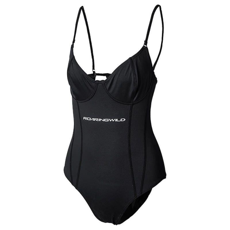 Vêtements pour femmes Maillot de bain polyvalent pour les vacances et les sources chaudes Noir Dos nu Vêtements d'extérieur Bikini une pièce_voghion.com