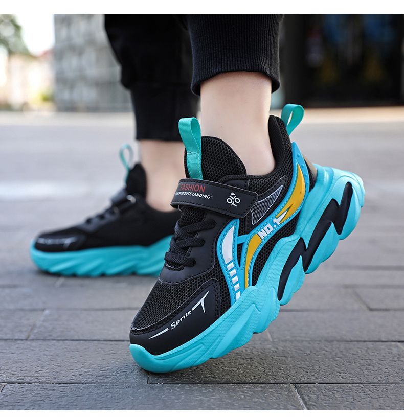 Kinder-Sneakers, Sportschuhe für Jungen, modisch, Leder, atmungsaktives Mesh, bequem, lässig, rutschfest, für draußen_voghion.com