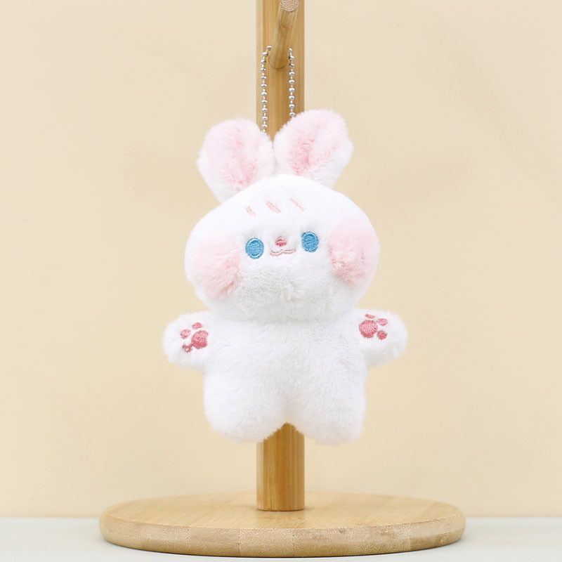 Fluffy Adorable Bunny Keychain Plush Toy Cute Mini Rabbit Bag Accessory Charm_voghion.com