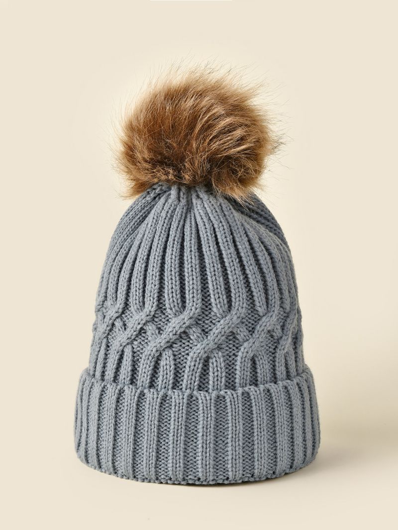 New Korean Style Women's Wool Knitted Hat Wholesale Autumn And Winter Warm Wool Ball Hat Thick Versatile Face Slimming Travel Hat_voghion.com