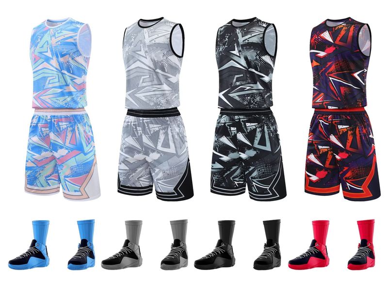 Basketball suit set, men's printed quick drying loose vest, sports letting training team uniform, student jsey,_voghion.com