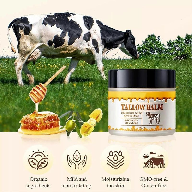 Grass Fed Beef Tallow Face & Body Moisturizer Cream | Natural Whipped Balm_voghion.com