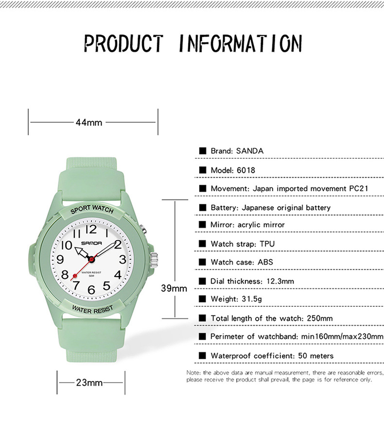 Orologio sportivo al quarzo con quadrante luminoso - Cassa in resina leggera, vetro minerale, impermeabile fino a 30 m, display analogico-digitale, movimento luminoso, orologio da studente_voghion.com