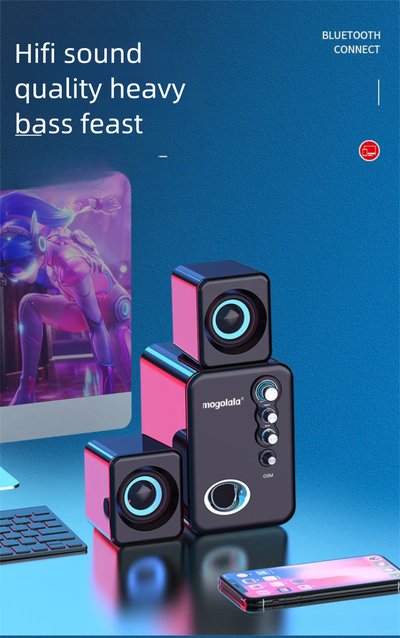 Desktop-Computer für Zuhause und Büro, Bluetooth-Lautsprecher mit großer Lautstärke, kabelgebundener kleiner Lautsprecher, Subwoofer_voghion.com