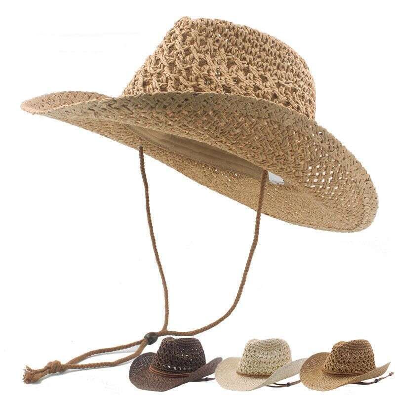 【 Multiple Color Options 】 Bohemian Men's Summer Cowboy Straw Foldable Leisure Mountaineering Breathable Cool Sunshade_voghion.com