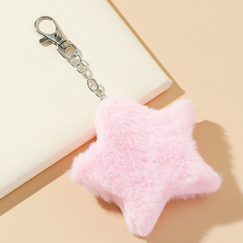 New Cell Phone Key Chain Jewelry Accessories Pentagram Plush Ball Bag Charm_voghion.com